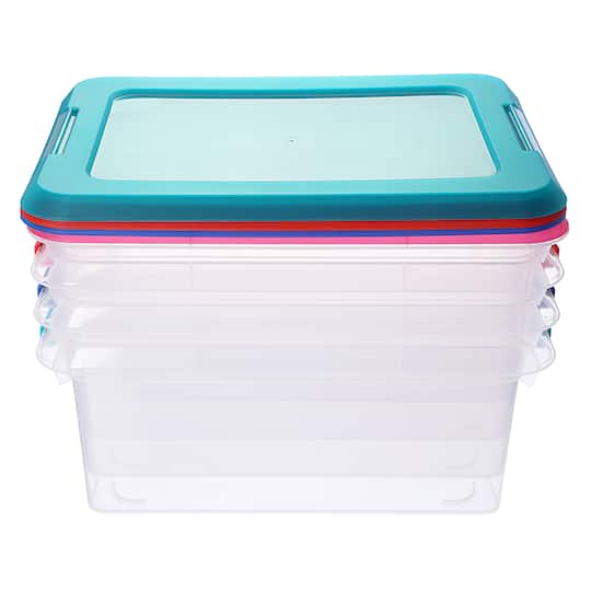 6 Packs: 4 ct. (24 total) 14.5qt. Storage Bins with Lids by Simply Tidy™